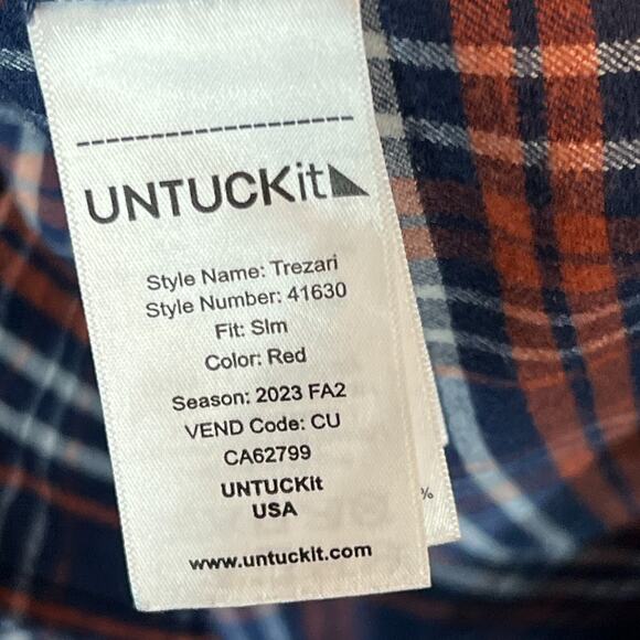 UNTUCKit Shirt Mens Large Slim Fit Plaid Trezari Comfort Casual Modern Corpcore - Picture 4 of 8